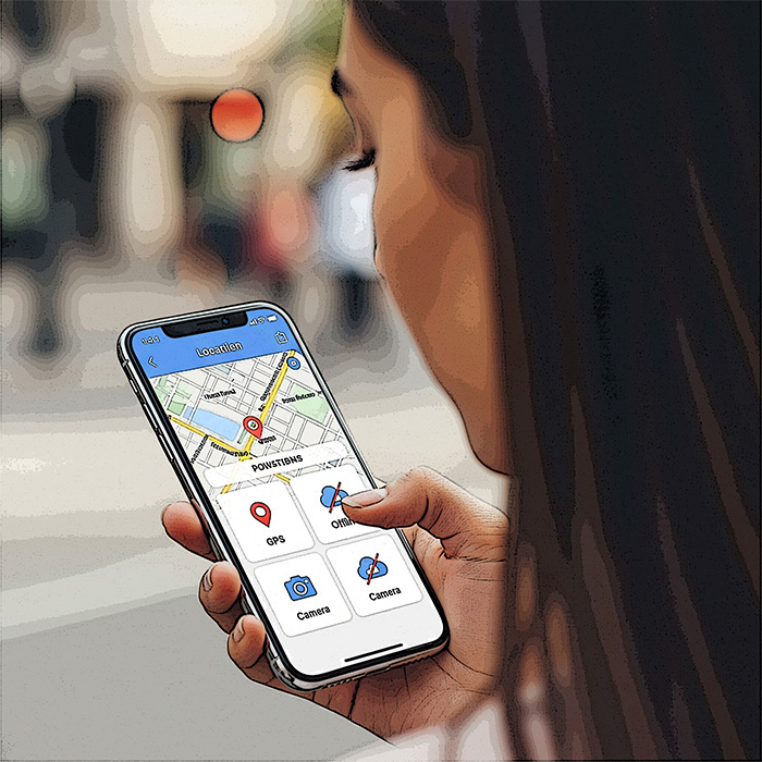 A person using a custom mobile app on their mobile device