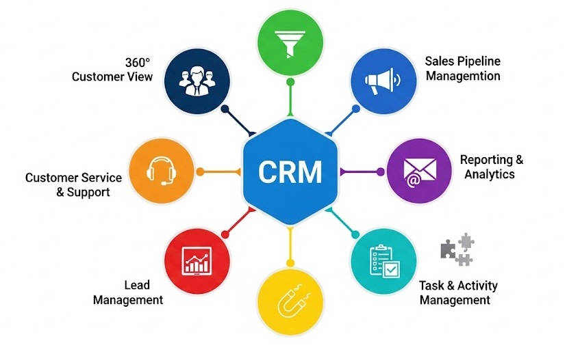 A CRM system dashboard