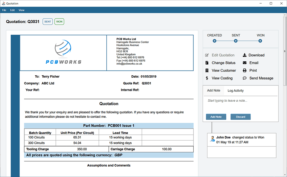 Procohub - A Sales and CRM software for PCB Manufacturers and Brokers